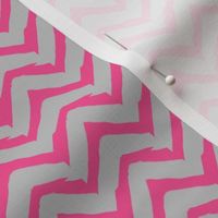 Jagged Electric Chevron Pink and Grey