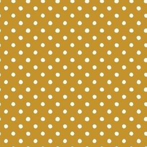 Small - Handdrawn Dots - rainbow quilting collection - white on Mustard (light brown yellow) - Petal Signature Cotton Solids coordinate