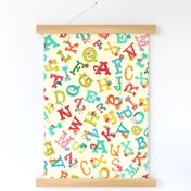 ABC Whimsy on Light Yellow - Large