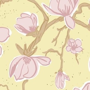 Saucer Magnolias in Soft pink and yellow