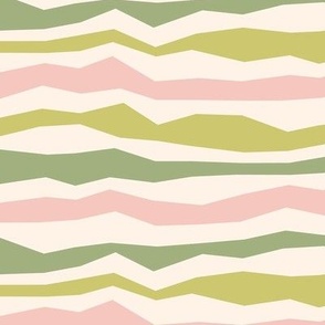 Wacky stripes / Large scale / Green + pink