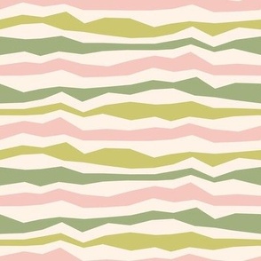 Wacky stripes / Medium scale / Green + pink