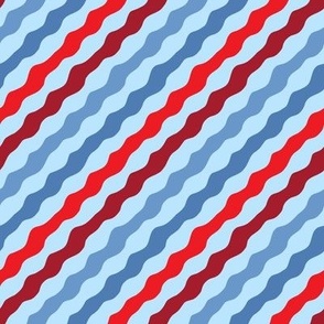 Diagonal Swoosh Stripes // Red and Blue