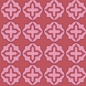 Pink Barbed Quatrefoil