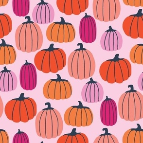 Multicolor Pumpkins in Pinks and Oranges