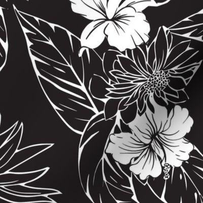 Jacana Hawaiian Floral - Black