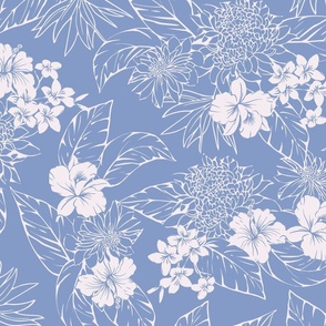 Jacana Hawaiian Floral - Blue