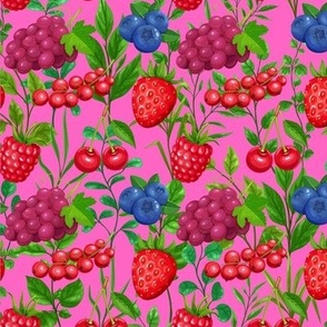 Berry Bunches on Hot Pink