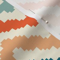 Retro Chevron Orange and Blue