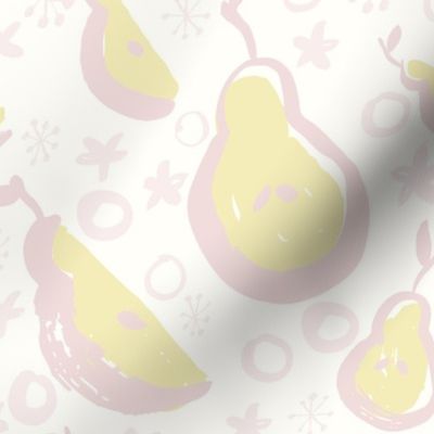 Pink and Yellow Pastel Pear Pattern