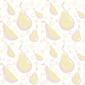 Pink and Yellow Pastel Pear Pattern