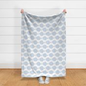 Vintage Look Illustration of a Flounder Fish in a custom pastel blue and white