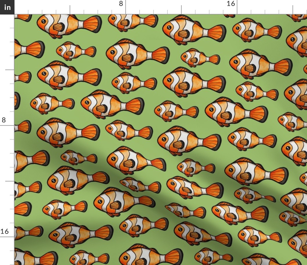 Clownfish Watercolor - Lime