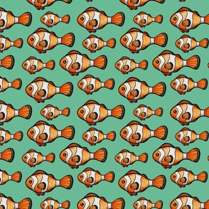 Clownfish Watercolor - Teal