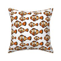 Clownfish Watercolor - White