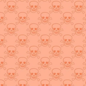 Orange Skull Cross Bones