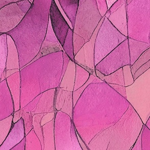 Watercolor Boho Abstact Shapes Pattern Fancy Pink