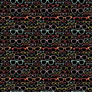 Glasses - Bright Sherbet Multi on Black - SMALL