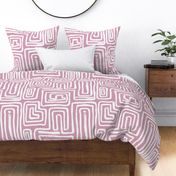 Hand-drawn organic lines Scandinavian style minimal faded pink large scale, wallpaper jumbo