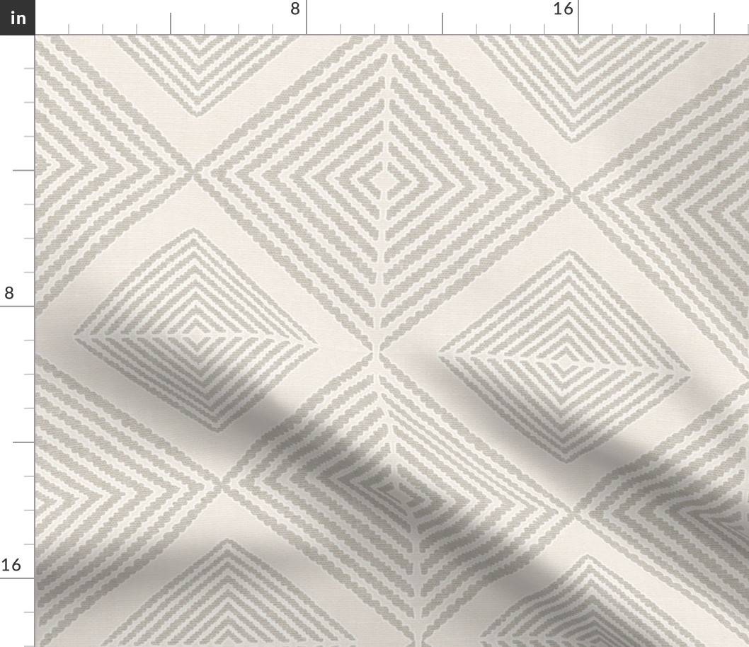 Triangle Line Tile Grey Light Cream Large