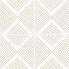 Triangle Line Tile Tan Off White Large