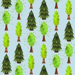 Forest Trees // Camp Fabric (sky blue) smaller