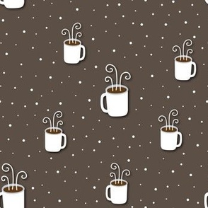 Coffee Mugs on Dark Chocolate Brown 5C4F45: Small