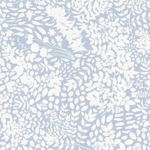 Wildflower Texture on Vintage Baby Blue - Modern Farmhouse / Large