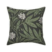 dark modern moody victorian floral_green and white