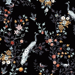 Eden Italian villa wallpaper in black