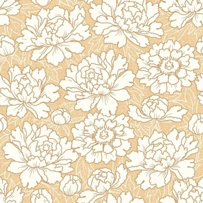 Peony Bloom Peach Yellow Natural White 