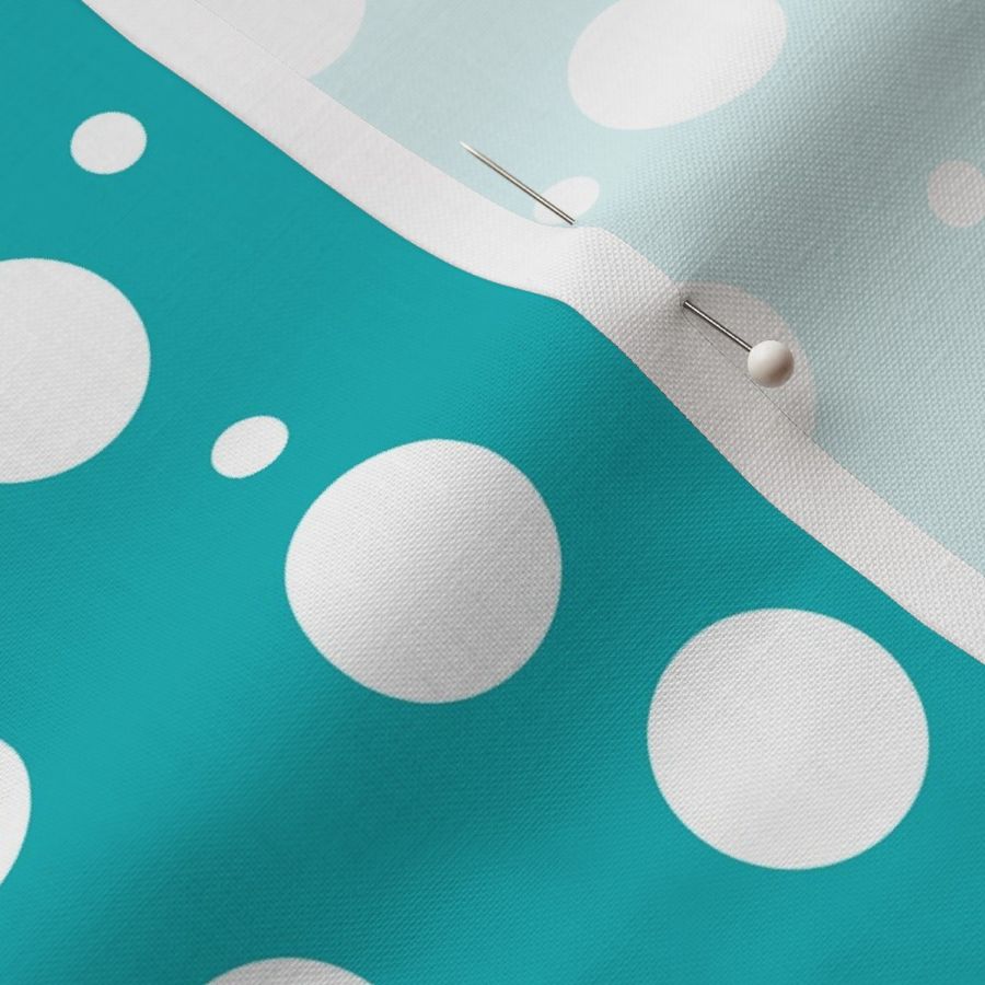 white dots on teal