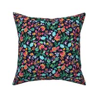 Chinoiserie floral watercolor - Multicolor Black - Micro - Chinoiserie Floral