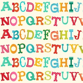 Whimsical ABC Letters on Yellow - Large