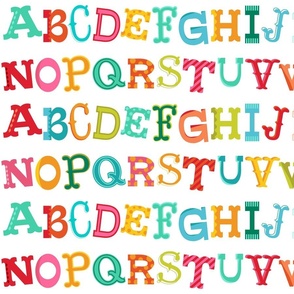 Whimsical ABC Letters on White - Large