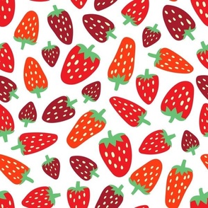 Red Ripe Strawberries Toss on White