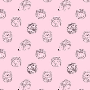 Hedgehog Doodle Pattern - Pink