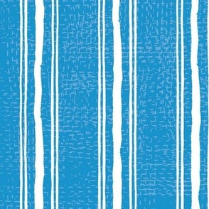 Rough Textural Stripe (Medium) - Bright Blue and Bright White  (TBS102)