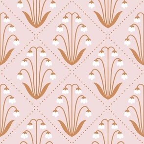 Lily of the Valley Diamond - Piglet Pink and Ochre