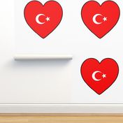 Turkish flag hearts on plain white