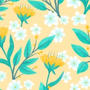 Villa Floral | Yellow | Large Scale