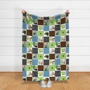 Big Bear Camp Patchwork Quilt // Kids Outdoor Camping Blanket Fabric (quilt A) ROTATED
