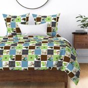 4 1/2" Big Bear Camp Patchwork Quilt // Kids Outdoor Camping Blanket Fabric (quilt A) ROTATED