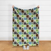 4 1/2" Big Bear Camp Patchwork Quilt // Kids Outdoor Camping Blanket Fabric (quilt A)