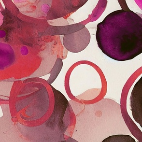 Loose Watercolor Painted Shapes Pattern Purple Pink