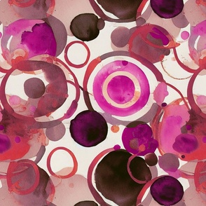 Watercolor circles pink red