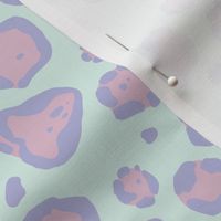 Big Cats Prints Jaguar and Cheetah in Pastel Blue, Purple, Pink and White