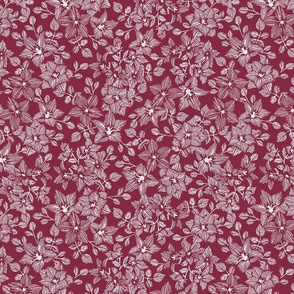 Britta Ditsy Floral - Wine Red Small