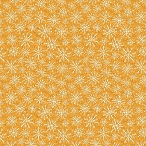 Snowflakes, cream, golden yellow 