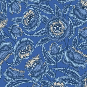 Brighton Paisley Floral - Blue Large